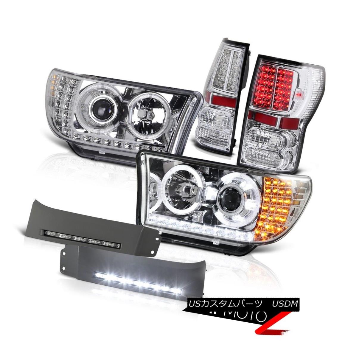 ヘッドライト 2007-2013 Tundra DOUBLE Cab 2X Angel Eye Headlight Chrome LED Taillight Foglight 2007-2013 Tundra DOUBLEキャブ2XエンジェルアイヘッドライトクロームLEDテールライトFoglight 【並行輸入品】