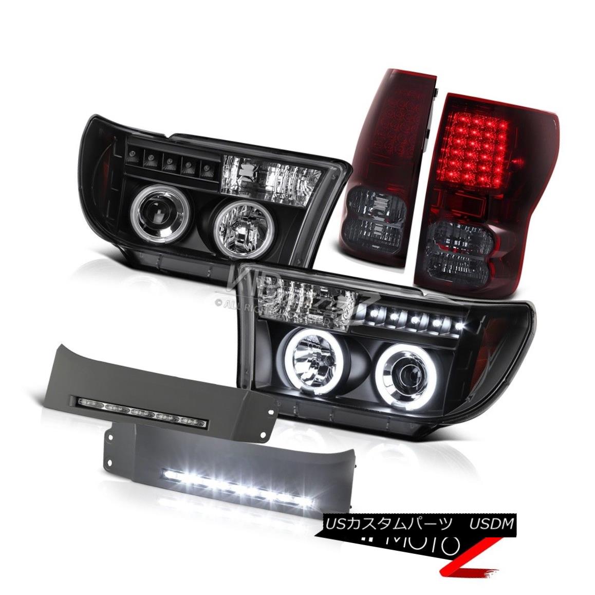 ヘッドライト Toyota Tundra 07-13 3UR-FE V8 5.7L Smoke LED Brake Lamps+Halo Headlights+DRL Kit トヨタトンドラ07-13 3UR-FE V8 5.7LスモークLEDブレーキランプ+ハローヘッドライト+ DRLキット 【並行輸入品】｜カスタムパーツ WORLD倉庫