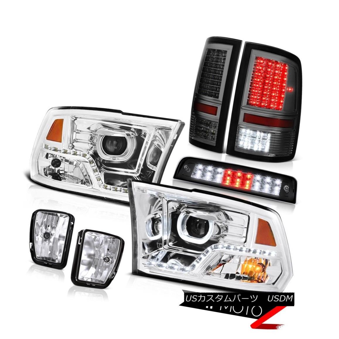 ヘッドライト 13-18 Dodge RAM 1500 Black Brake Light Headlamp Phantom Smoke Tail Lamp Fog PAIR 13-18ダッジRAM 1500ブラックブレーキライトヘッドランプファントムスモークテールランプフォグPAIR 【並行輸入品】