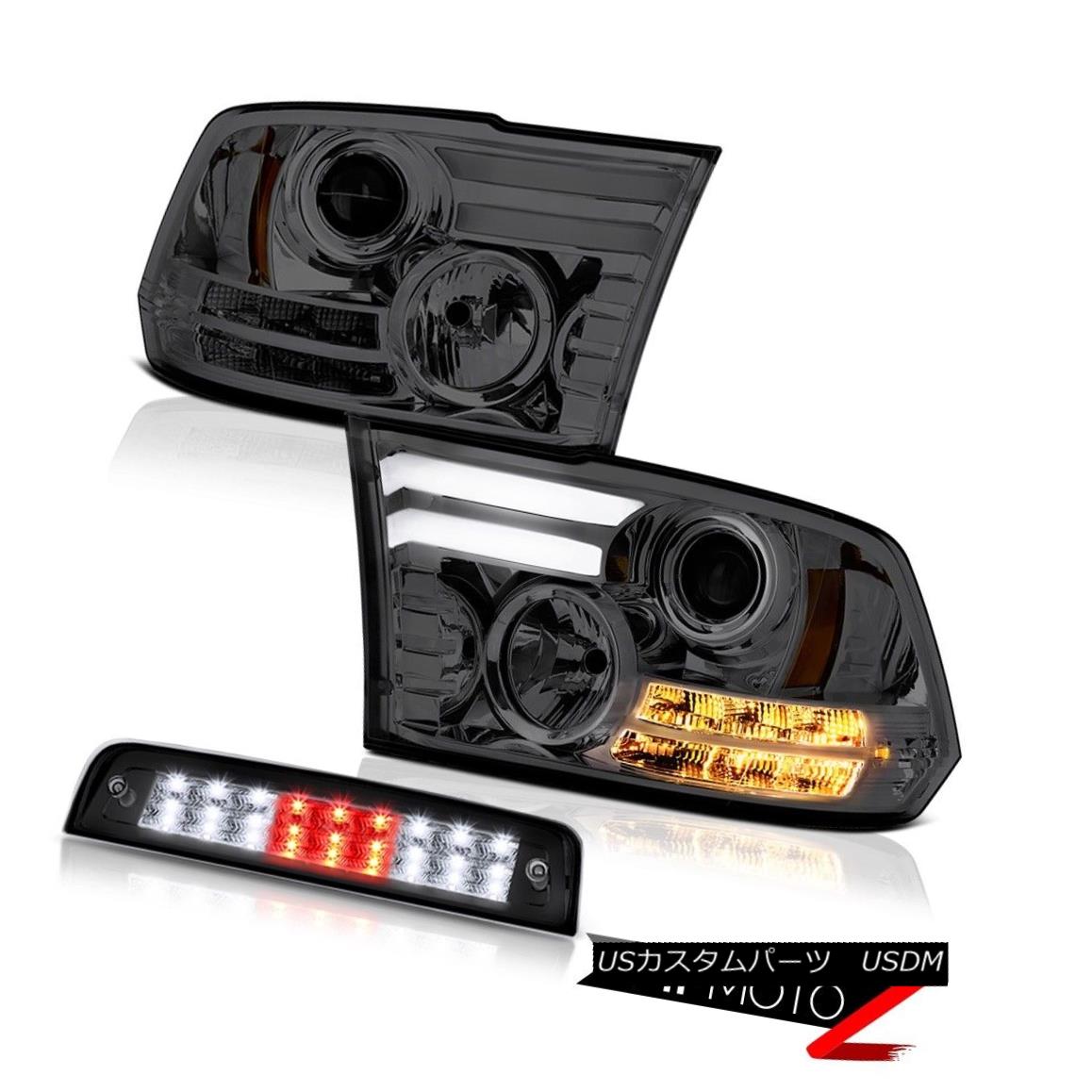 ヘッドライト 09-18 Ram 1500 6.4L Inky Black 3RD Brake Light Dark Smoke Projector Headlamps 09-18ラム1500 6.4Lインキブラック3RDブレーキライトダークスモークプロジェクターヘッドランプ 【並行輸入品】|カスタムパーツ WORLD倉庫