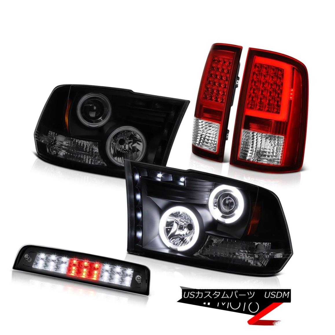 ヘッドライト 09-14 15-18 Dodge RAM 1500 3rd Brake Lights Wine Red Tail Lamps Head SET PAIR 09-14 15-18ダッジRAM 1500第3ブレーキライトワインレッドテールランプヘッドSET PAIR 【並行輸入品】