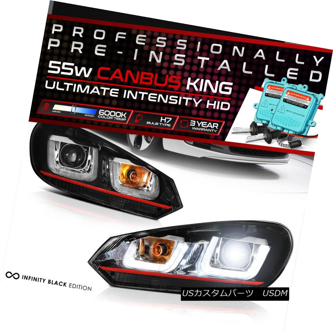 ヘッドライト [BUILT-IN HID LOW BEAM] 2010-2014 VW GTI Golf "NEWEST DESIGN" LED DRL Headlights [HIDロービームの内蔵] 2010-2014 VW GTIゴルフ「最新デザイン」LED DRLヘッドライト 【並行輸入品】｜カスタムパーツ WORLD倉庫
