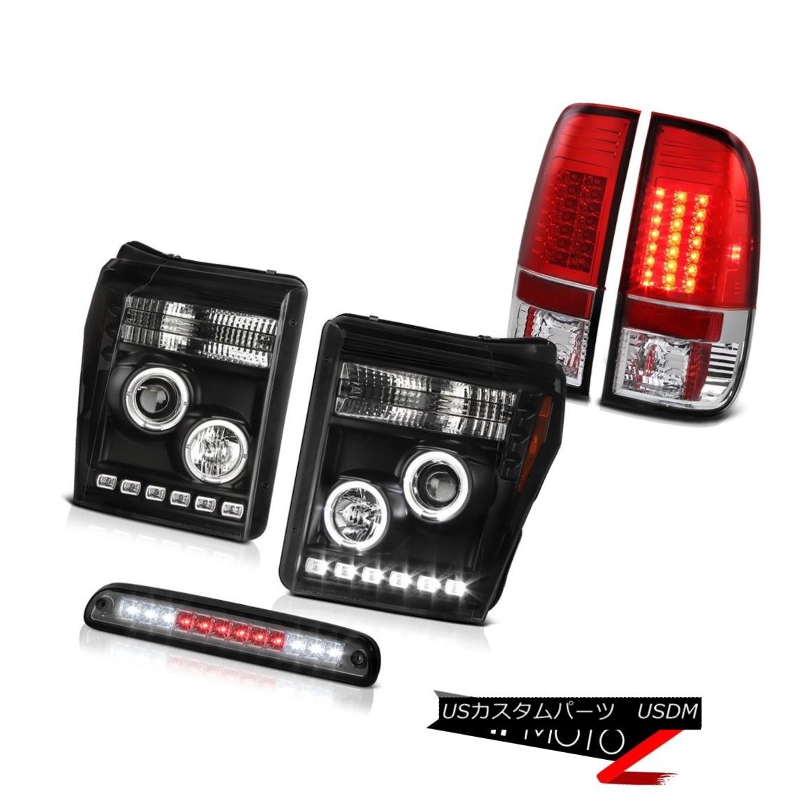 ヘッドライト 11-16 Ford F-250 F-350 Smoked High Stop Light Red Clear Taillamps Headlamps LED 11-16 Ford F-250 F-350スモークハイストップライトレッドクリアタイヤランプヘッドランプLED 【並行輸入品】