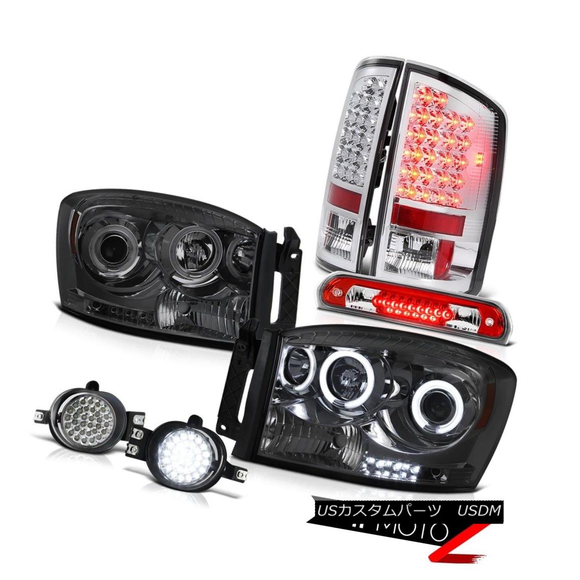ヘッドライト Smoke Headlights Chrome LED Taillight SMD Fog High Brake Cargo 06 Dodge Ram 2500 スモークヘッドライトクロームLED尾灯SMDフォグハイブレーキ貨物06ドッジラム2500 【並行輸入品】