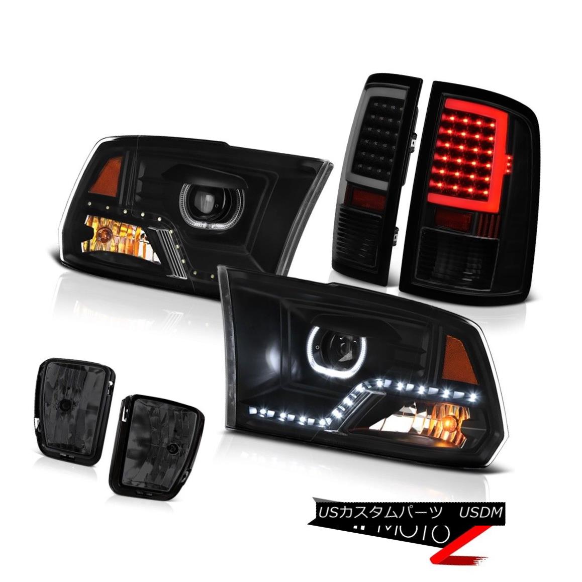ヘッドライト 2013-2018 Dodge RAM 1500 LED Bar Tail Lamp Black Head Graphite Smoke Fog Lamps 2013-2018 Dodge RAM 1500 LEDバーテールランプブラックヘッドグラファイトスモークフォグランプ 【並行輸入品】