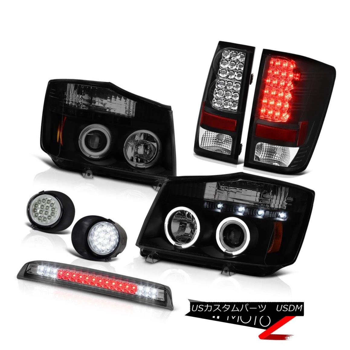 ヘッドライト For 04-15 Titan Halo Projector Headlamps Tail Lights Wiring+LED Fog Third Brake 04-15タイタンハロープロジェクターヘッドランプテールライト配線+ LEDフォグ第3ブレーキ 【並行輸入品】|カスタムパーツ WORLD倉庫