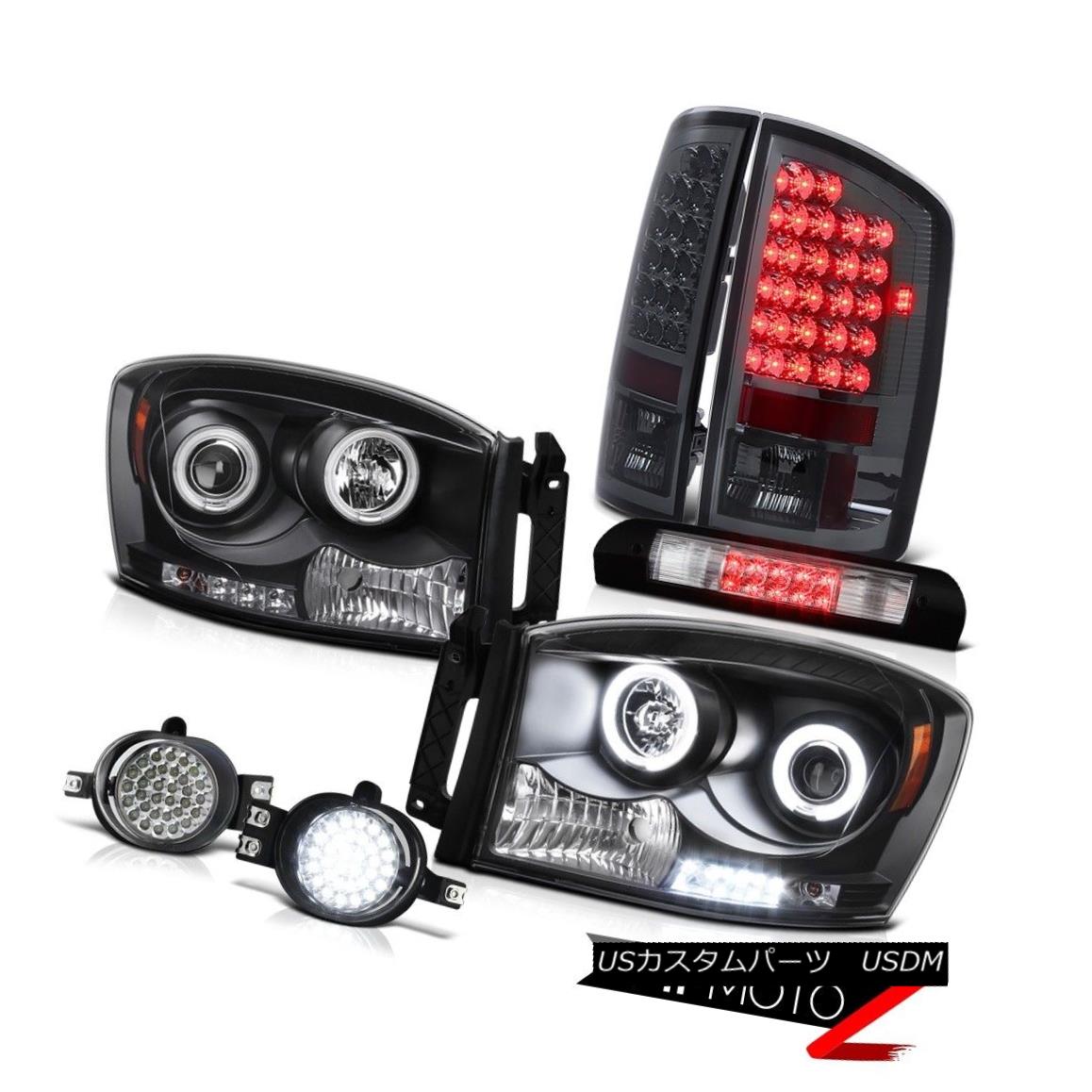 ヘッドライト 07 08 Ram V6 2X Black CCFL Headlights Parking Tail Lights Wiring+LED Fog Chrome 07 08 Ram V6 2XブラックCCFLヘッドライトパーキングテールライト配線+ LEDフォグクローム 【並行輸入品】