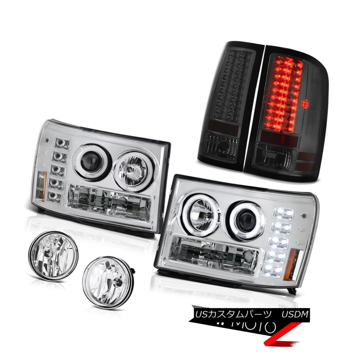 ヘッドライト Euro CCFL Ring Headlamps Smoke Tail Light LED Fog GMC Sierra 6.0L SLT 2007-2013 ユーロCCFLリングヘッドライトスモークテールライトLEDフォグGMC Sierra 6.0L SLT 2007-2013 【並行輸入品】