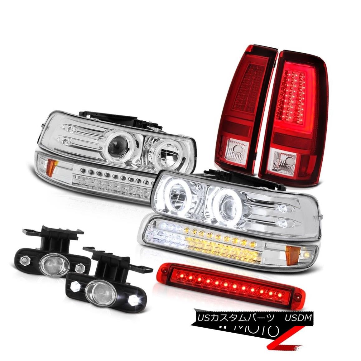 ヘッドライト 99-02 Chevy Silverado Tail Lights 3rd Brake Lamp Signal Headlamps Fog Lights LED 99-02 Chevy Silveradoテールライト第3ブレーキランプ信号ヘッドランプフォグライトLED 【並行輸入品】