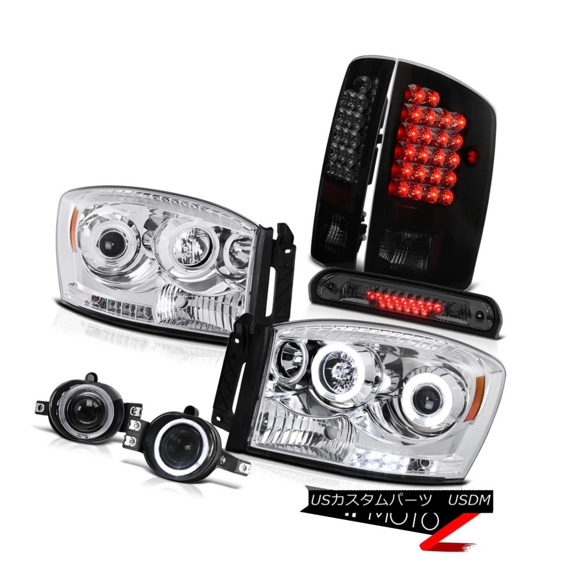 ヘッドライト 2007-2008 Ram SLT Clear CCFL Headlights Rear Tail Lights Fog 3rd Brake Cargo LED 2007-2008ラムSLTクリアCCFLヘッドライトリアテールライトフォグ第3ブレーキカーゴLED 【並行輸入品】