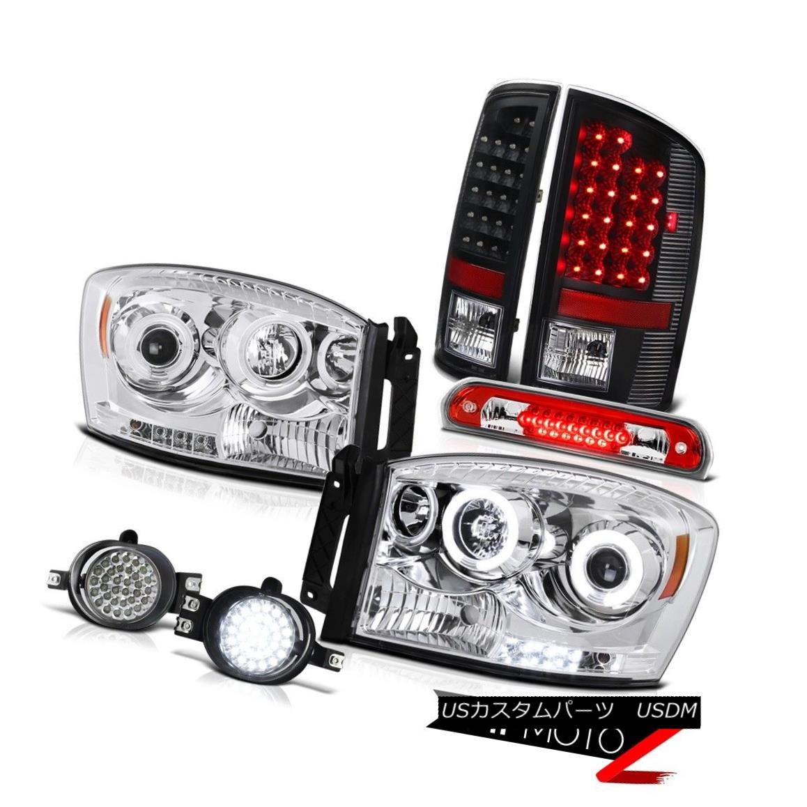 ヘッドライト 2007 2008 Dodge Ram CCFL Ring Headlamp Tail Lights LED Trim Fog High Brake Cargo 2007年2008年ダッジラムCCFLリングヘッドライトテールライトLEDトリムフォグハイブレーキカーゴ 【並行輸入品】