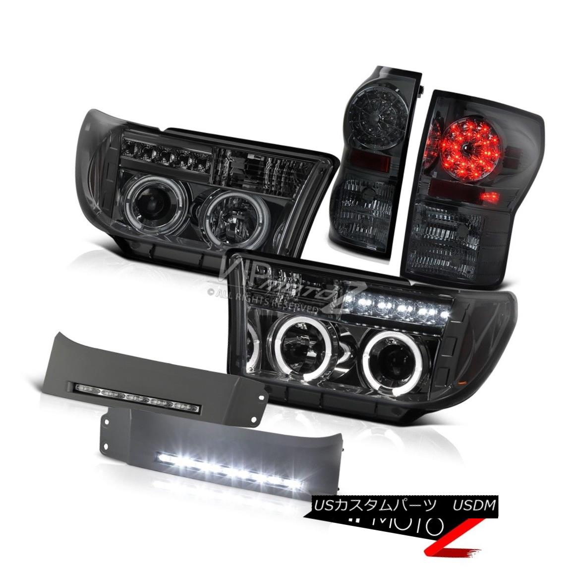 ヘッドライト Toyota Tundra 2007-2013 2WD 4WD Smoked LED Halo Tail Light Headlights D.R.L Fog トヨタツンドラ2007-2013 2WD 4WDスモークLEDハローテールライトヘッドライトD.R.Lフォグ 【並行輸入品】