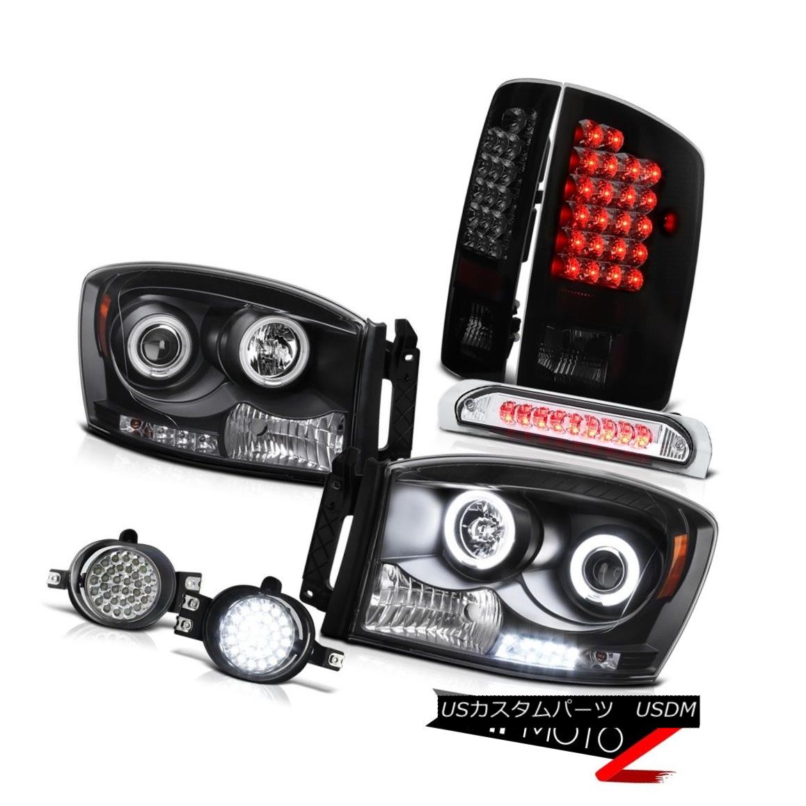 想像を超えての USパーツ取り扱い専門店 USDMヘッドライト CHROME 2009-2014 Ford F150 Halo LED プロジェクターヘッドライト SMOKE LEDテールライト CH