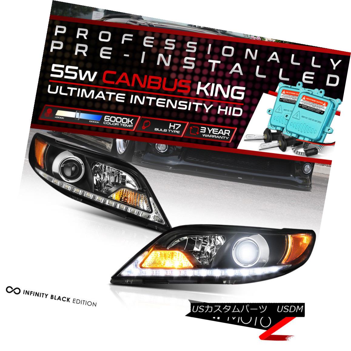 ヘッドライト [55W HID Low Beam] 11-17 Sienna Black Clear Projector LED DRL Strip Headlight [55W HIDロービーム] 11-17シエナブラッククリアプロジェクターLED DRLストリップヘッドライト 【並行輸入品】