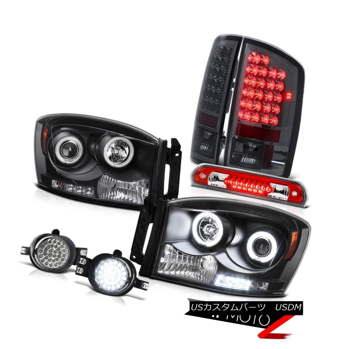 ヘッドライト 2007-2008 Ram V6 DRL Ring Headlamp Smoke LED Taillights Driving Fog 3rd Brake 2007-2008 Ram V6 DRLリングヘッドランプスモークLED曇り灯 【並行輸入品】