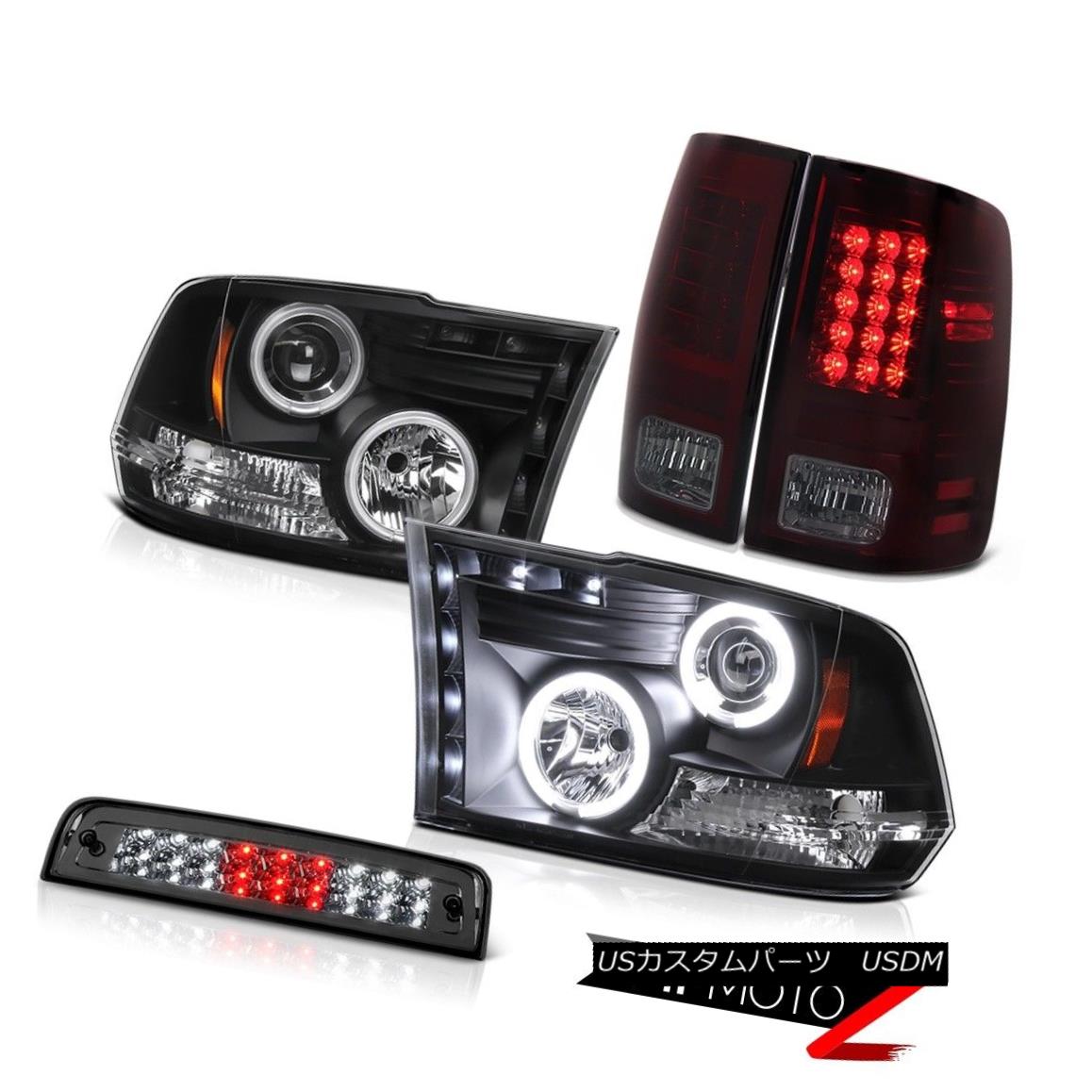 ヘッドライト 2009-2018 Dodge Ram 1500 Big Horn Roof Brake Lamp Taillights Black Headlights 2009-2018ダッジラム1500ビッグホーン屋根ブレーキランプテールライトブラックヘッドライト 【並行輸入品】