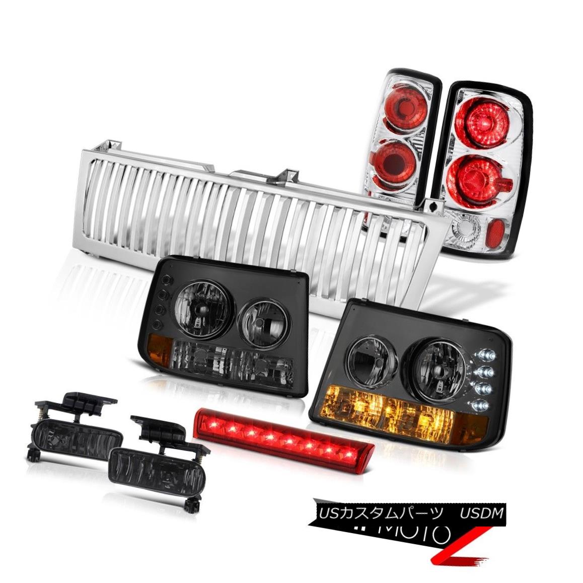 ヘッドライト 2000-06 Suburban 1500 Headlamps Rear Tail Lamps Dark Smoke Fog Brake LED Chrome 2000-06郊外1500ヘッドランプリアテールランプダークスモークフォグブレーキLEDクローム 【並行輸入品】
