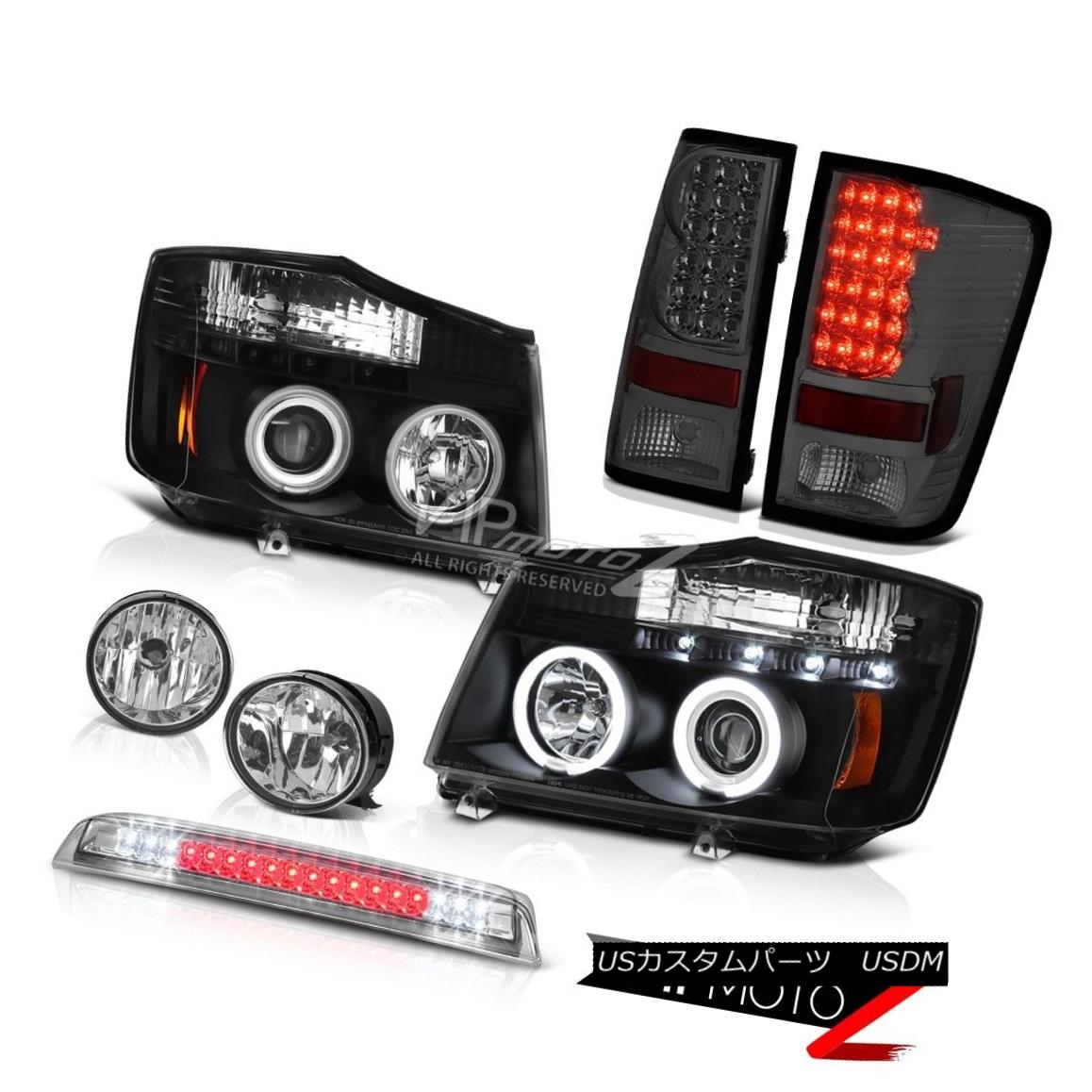 ヘッドライト For 2004-2015 Titan SE CCFL Halo Headlight Taillights Fog Lamps Chrome 3rd Brake 2004年?2015年Titan SE CCFL Haloヘッドライトテールライトフォグランプクローム第3ブレーキ 【並行輸入品】