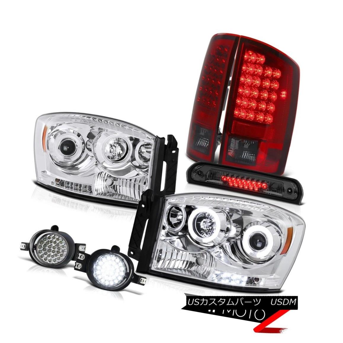 ヘッドライト CCFL Angel Eye Projector LED Rear Tail Lights Trim Fog Tinted 3rd Brake 06 Ram CCFLエンジェルアイプロジェクターLEDリアテールライトトリムフォグティンテッド3rdブレーキ06 Ram 【並行輸入品】