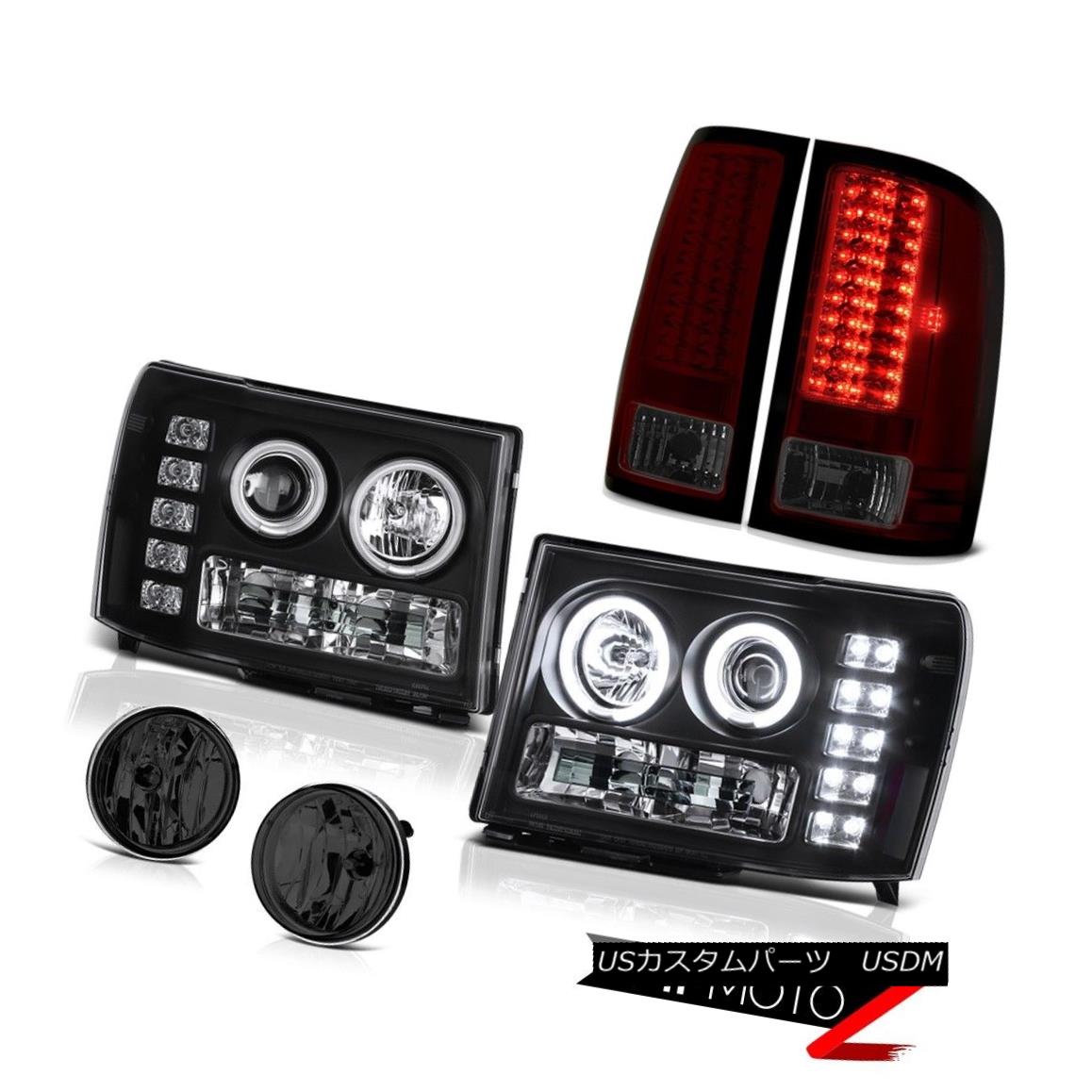 ヘッドライト CCFL Halo Headlights Dark RED LED Tail Lights Driving Fog 07-13 GMC Sierra 6.0L CCFL HaloヘッドライトダークRED LEDテールライトドライビングフォグ07-13 GMC Sierra 6.0L 【並行輸入品】