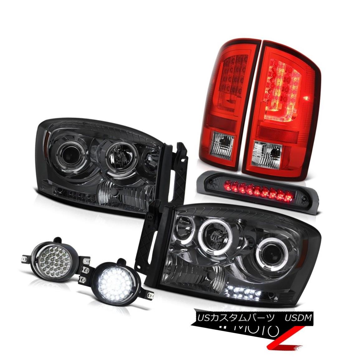 ヘッドライト 07-08 Dodge Ram 1500 SLT Taillamps Smoked Headlights Fog Lights Roof Brake Lamp 07-08ダッジラム1500 SLTタイルランプスモークヘッドライトフォグライトルーフブレーキランプ 【並行輸入品】