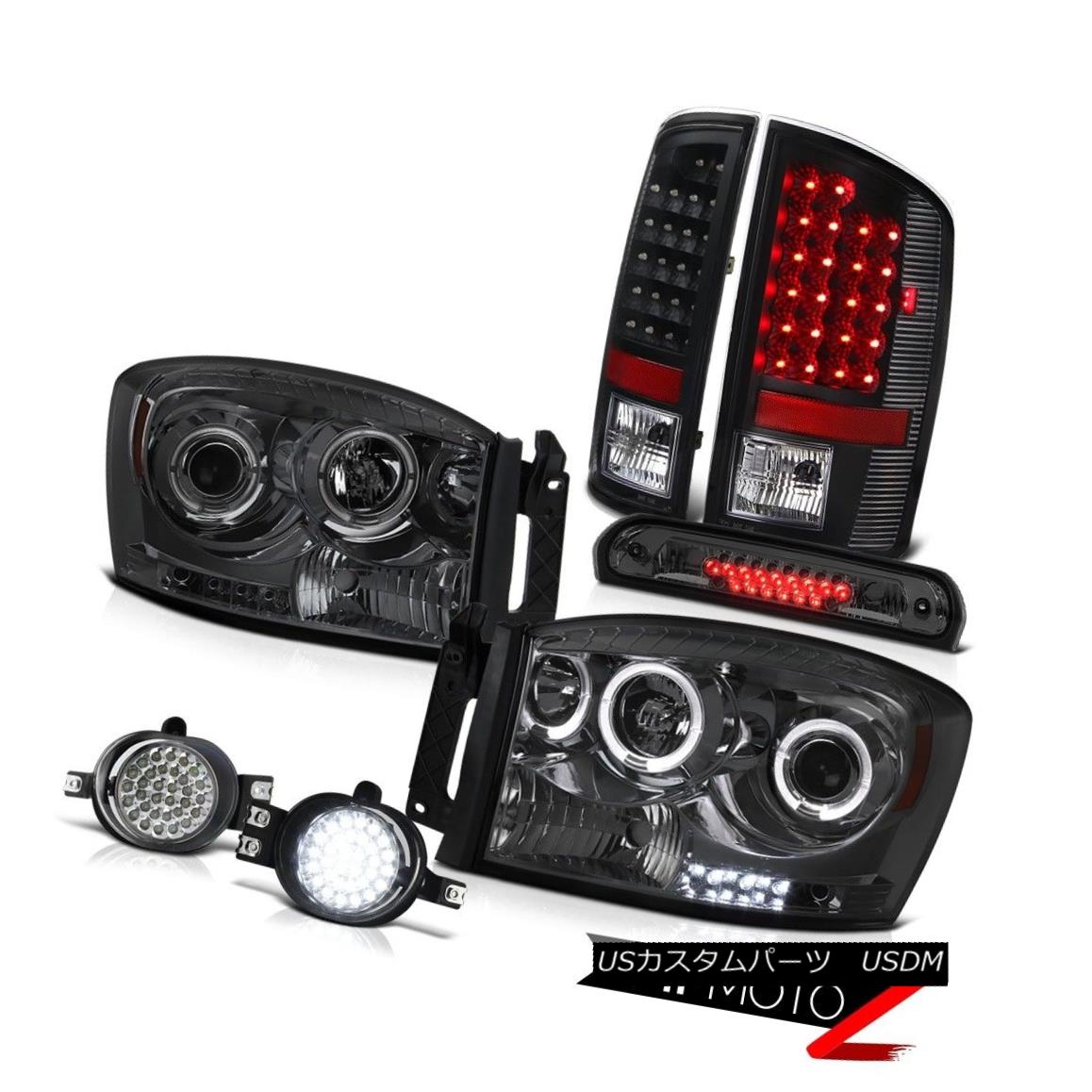 ヘッドライト 2007 2008 Ram V8 Halo Rim Headlights LED Bulbs Tail Lamps L.E.D DRL System Tint 2007年2008年Ram V8 HaloリムヘッドライトLED電球テールランプL.E.D DRL System Tint 【並行輸入品】