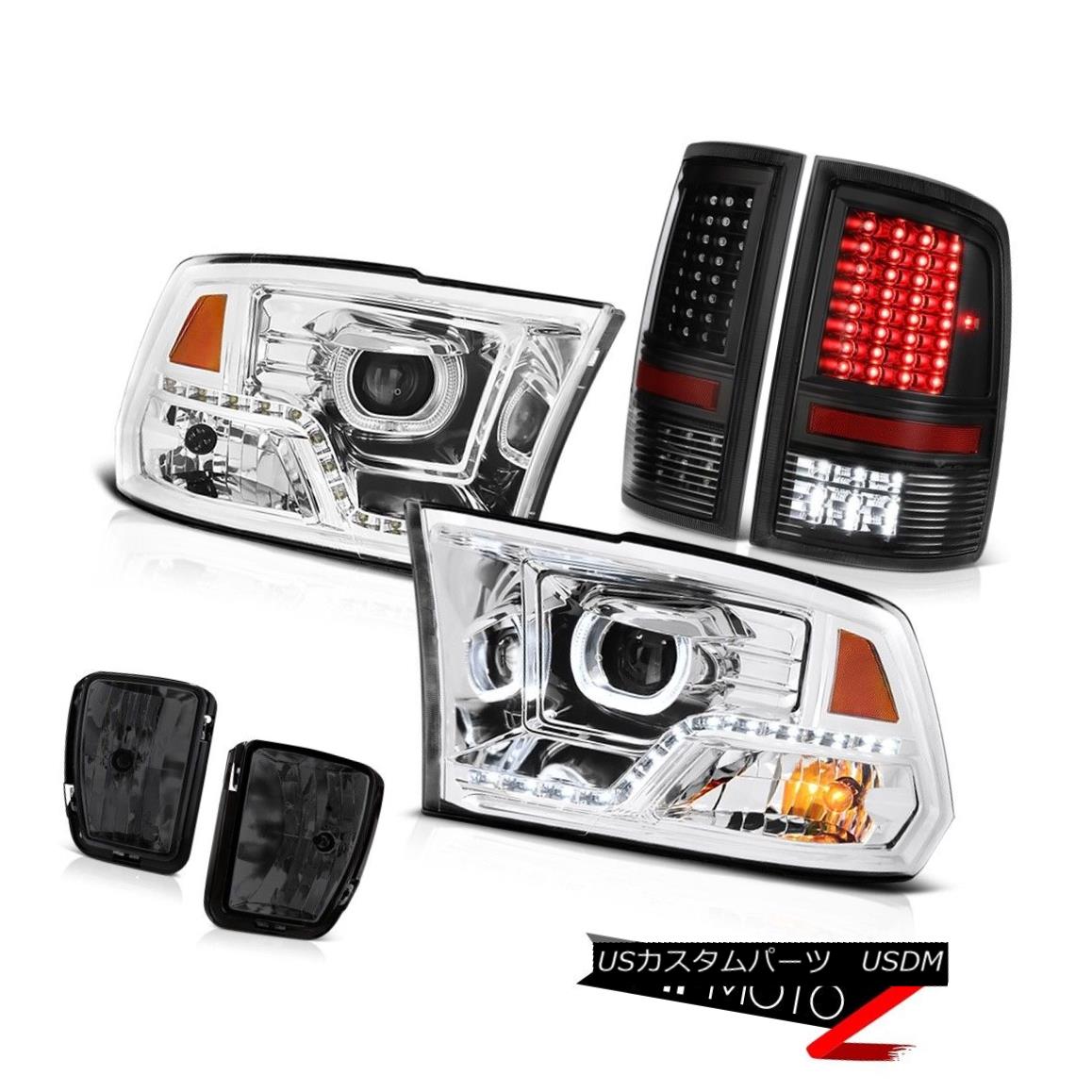 ヘッドライト 13-18 Dodge RAM 1500 Euro Chrome Headlight Driving Lamps Black Tail Lights SET 13-18ドッジRAM 1500ユーロクロームヘッドライト駆動ランプブラックテールライトSET 【並行輸入品】 83,369円