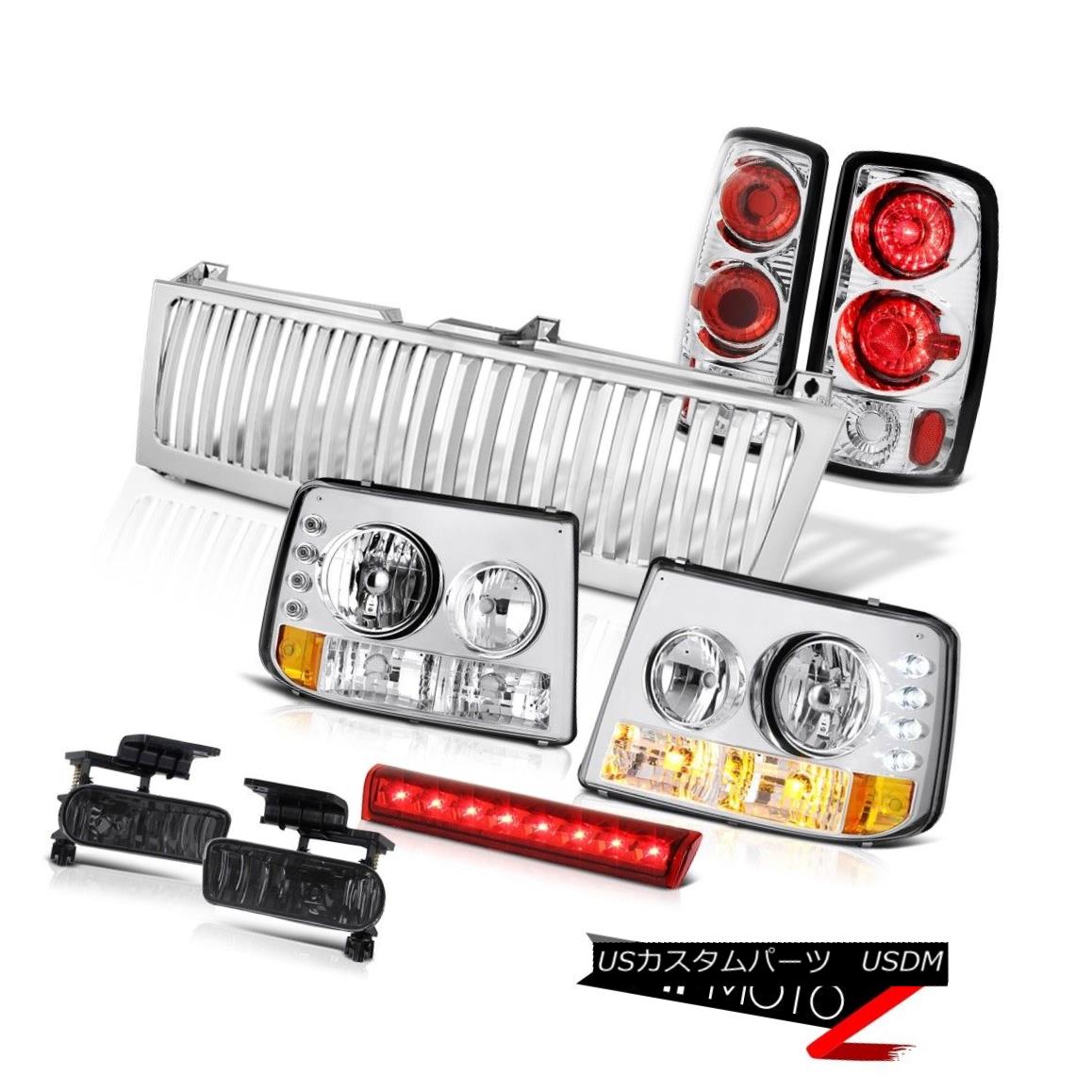 ヘッドライト 00-06 Suburban 6.0L Headlights Tail Lights Dark Smoke Fog Red Brake LED Chrome 00-06郊外6.0LヘッドライトテールライトダークスモークフォグレッドブレーキLEDクローム 【並行輸入品】