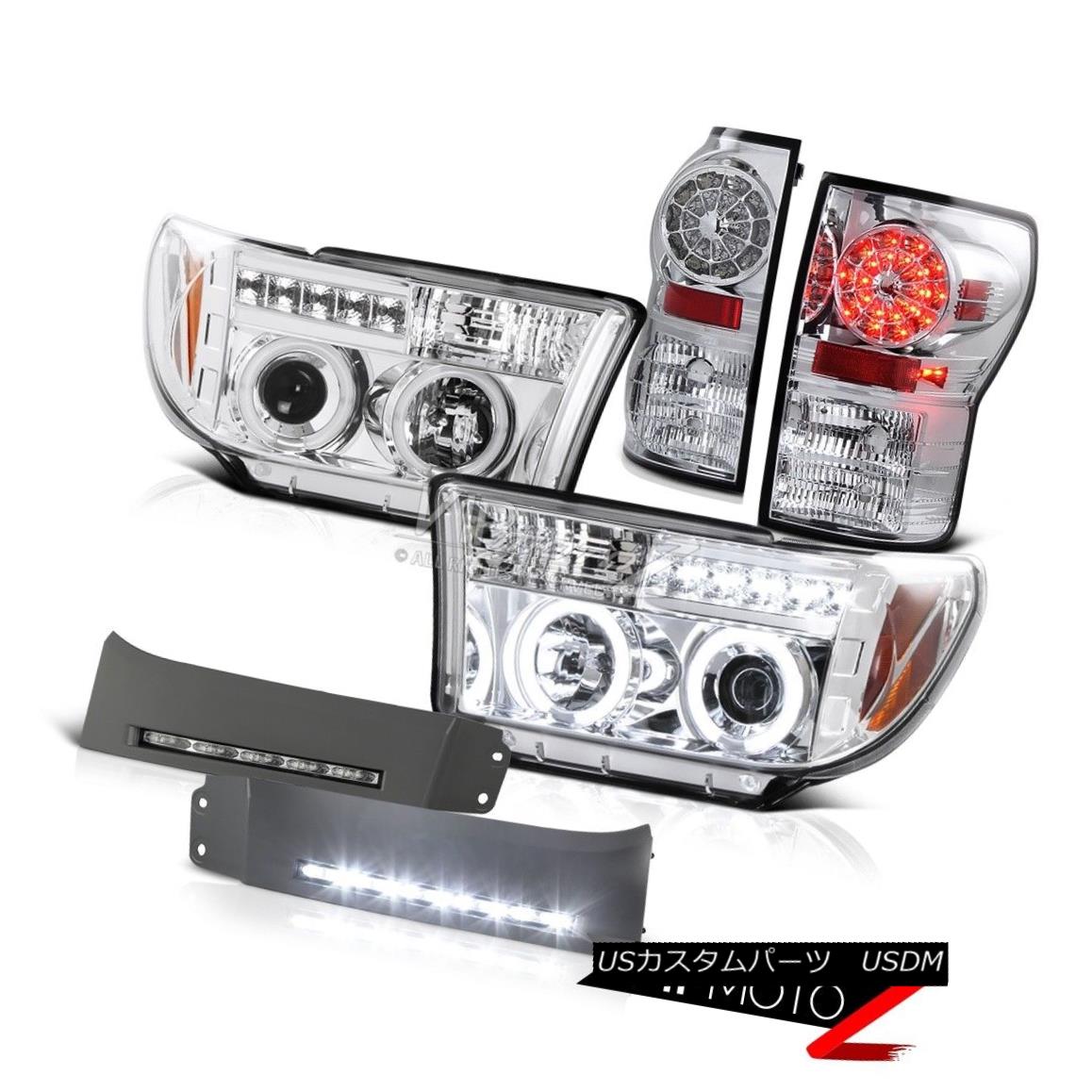 ヘッドライト 07-13 Toyota Tundra 3UR-FE V8 5.7L Bumper Trim Fog Halo LED Headlight Tail Lamps 07-13トヨタトンドラ3UR-FE V8 5.7LバンパートリムフォグハローLEDヘッドライトテールランプ 【並行輸入品】