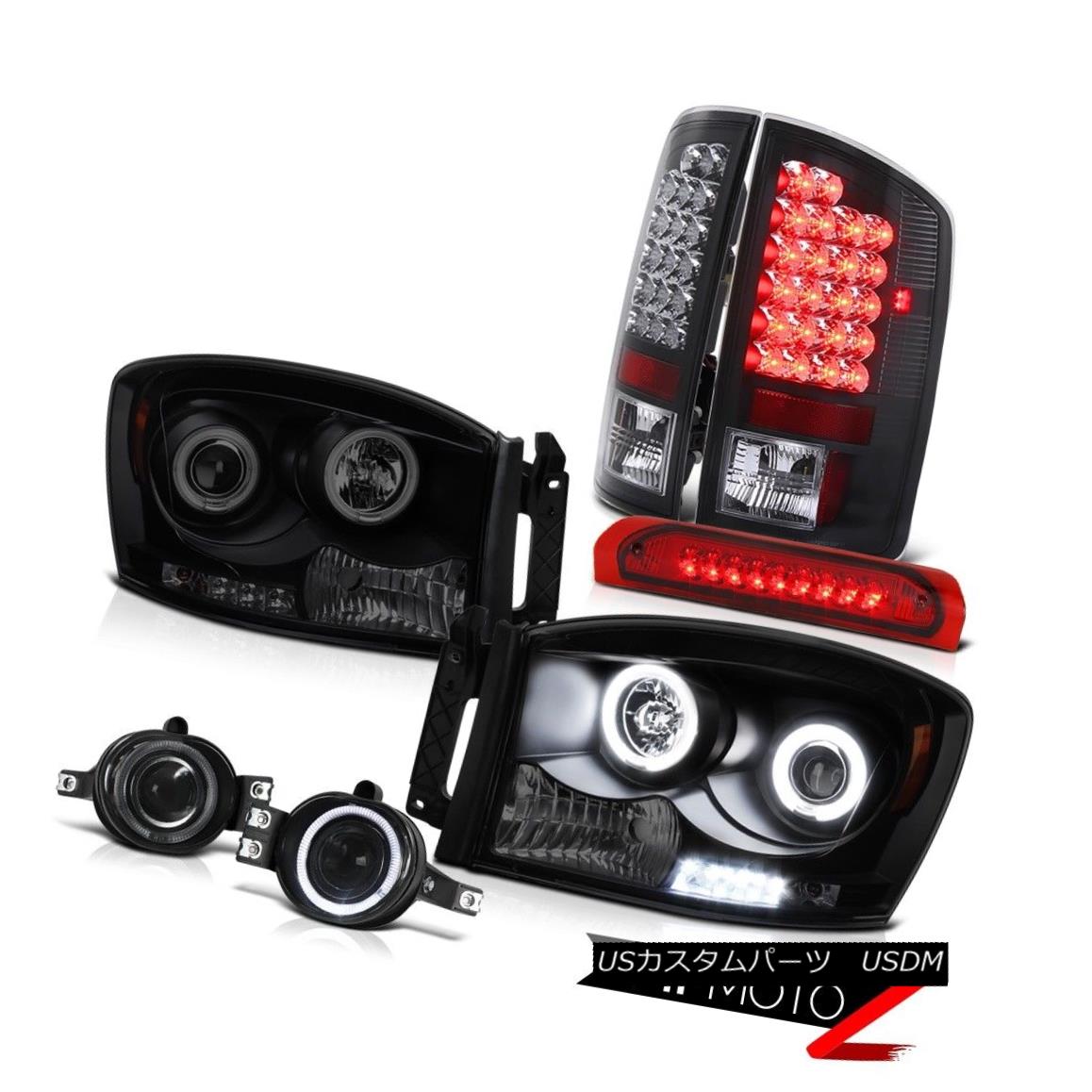 ヘッドライト 2006 Dodge Ram V10 Black Smoke CCFL Angel Eye Headlight Foglights LED Tail Light 2006ダッジラムV10ブラックスモークCCFLエンジェルアイヘッドライトフォグライトLEDテールライト 【並行輸入品】