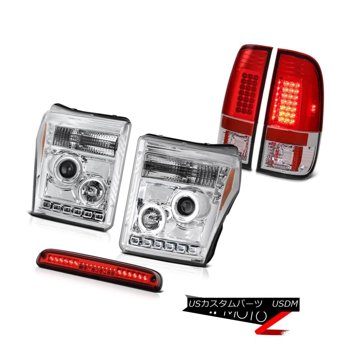 ヘッドライト 11-16 F350 Lariat Third Brake Light Taillamps Clear Chrome Headlights Dual Halo 11-16 F350 Lariat第3ブレーキライトタイルランプクリアクロームヘッドライトデュアルヘイロー 【並行輸入品】
