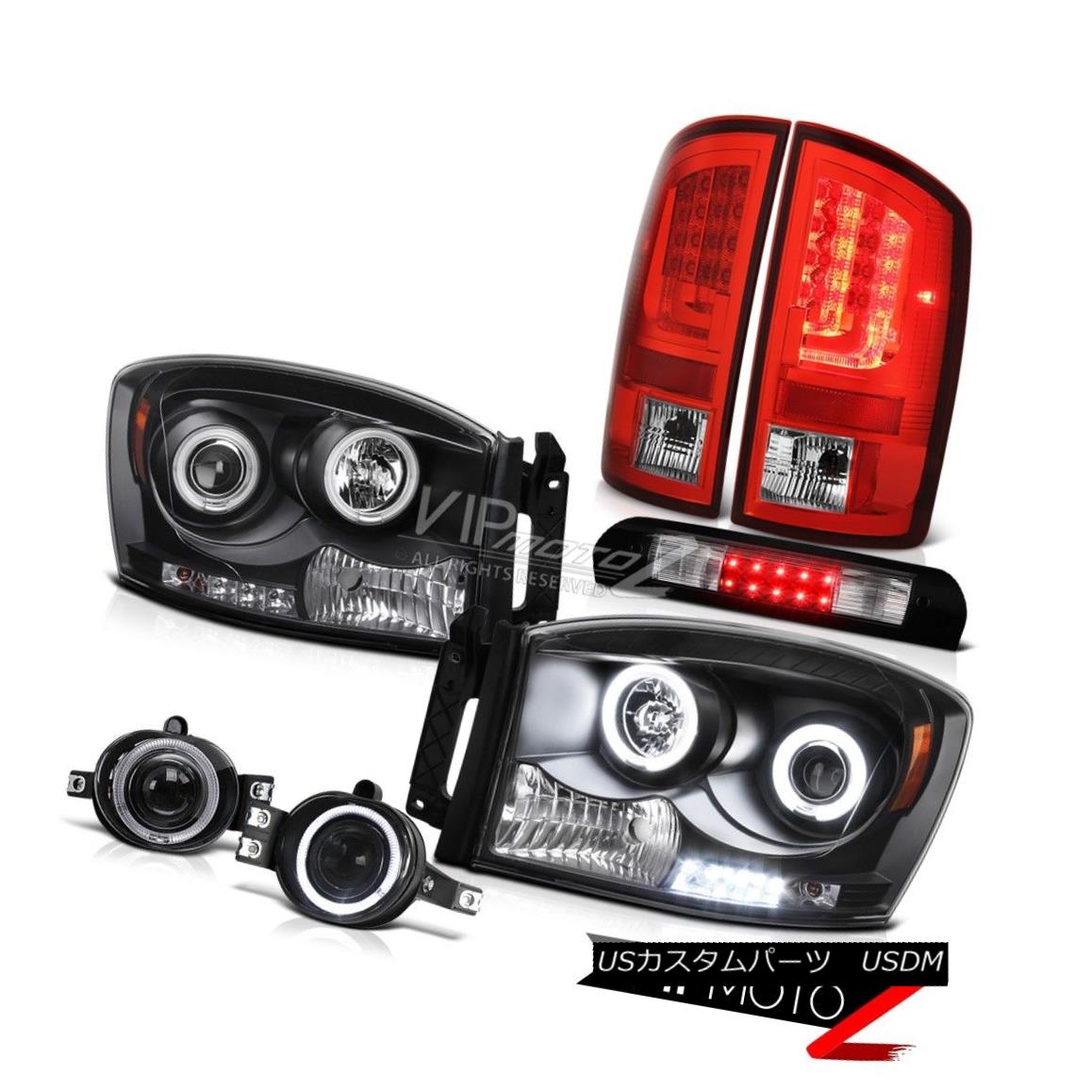ヘッドライト 2006 Ram WS Tail Lights Black Headlamps Fog Roof Brake Lamp Projector LED Cool 2006 Ram WSテールライトブラックヘッドランプフォグルーフブレーキランププロジェクターLED Cool 【並行輸入品】