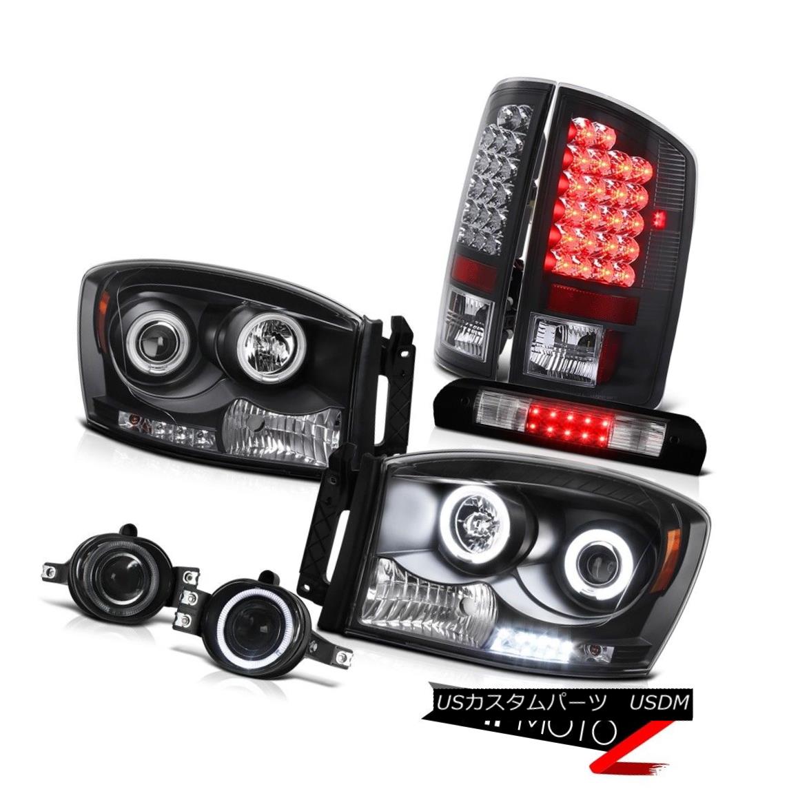 ヘッドライト 07 08 Ram PowerTech Black CCFL Rim Headlights LED Bulbs Taillamps Bumper Fog 3rd 07 08 Ram PowerTechブラックCCFLリムヘッドライトLED電球タイルランプバンパーフォグ3rd 【並行輸入品】｜カスタムパーツ WORLD倉庫