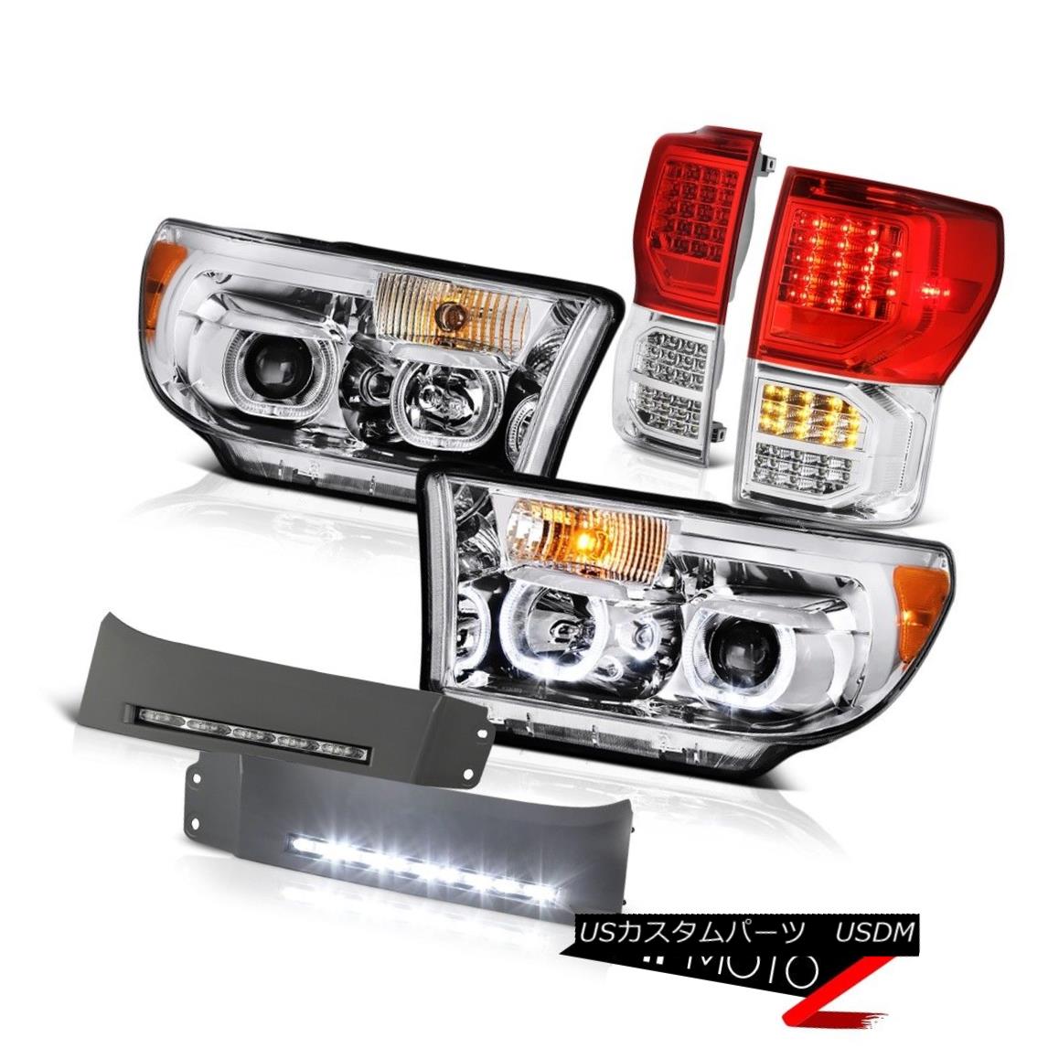 ヘッドライト 07-13 Toyota Tundra SR5 Red Tail Brake Lights Headlights DRL Strip \