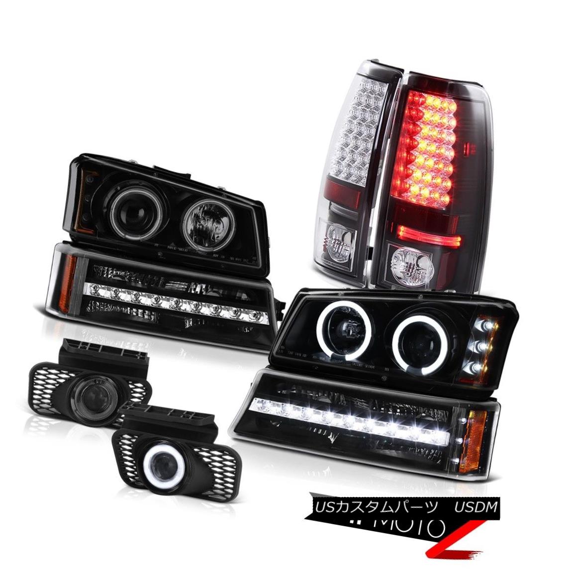 ヘッドライト 03-06 Silverado 3500HD Smoked fog lamps black rear brake bumper light Headlights 03-06 Silverado 3500HDスモークフォグランプブラックリアブレーキバンパーライトヘッドライト 【並行輸入品】