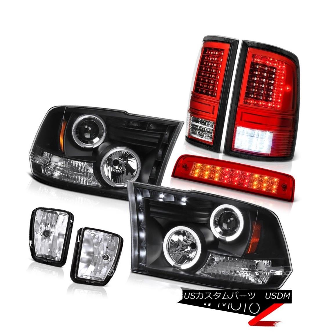 ヘッドライト 2013-2018 Dodge RAM 1500 Tail Lamps 3rd Brake Light Fog Raven Black Head Lamps 2013-2018 Dodge RAM 1500テールランプ第3ブレーキライトフォグRaven Blackヘッドランプ 【並行輸入品】
