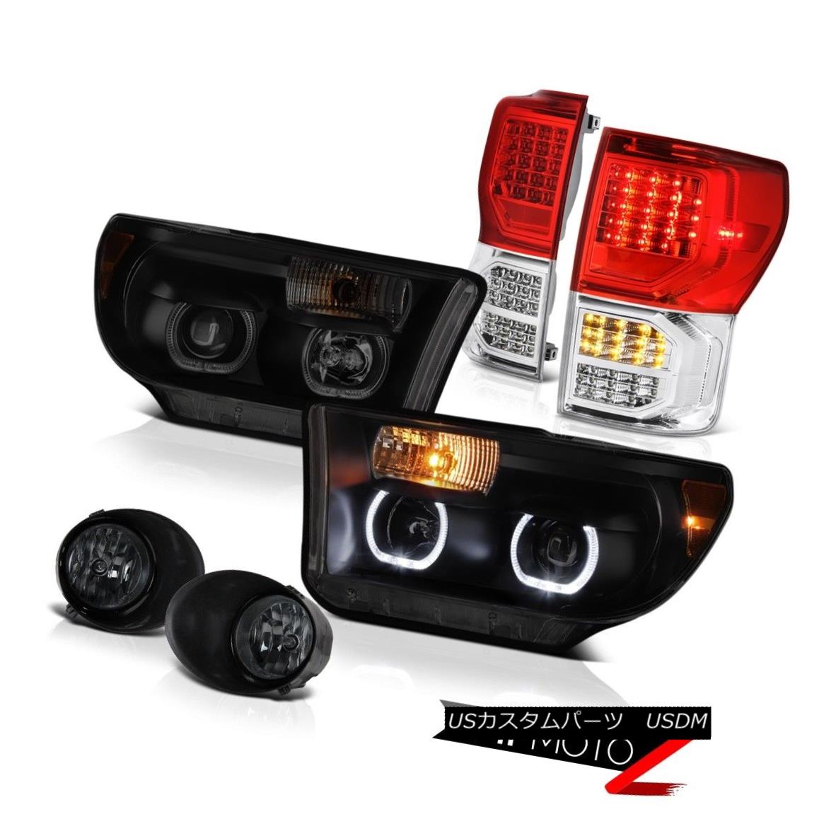 ヘッドライト 07-13 Toyota Tundra SR5 Red Clear Tail Lamps Headlights Fog Halo Ring Dual Halo 07-13トヨタトンドラSR5レッドクリアテールランプヘッドライトフォグハローリングデュアルヘイロー 【並行輸入品】