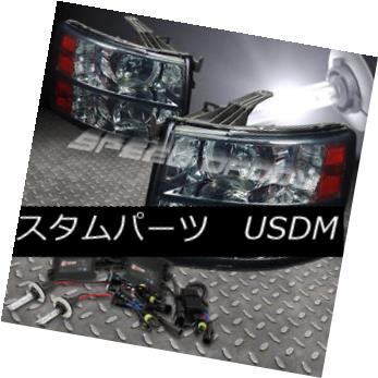 ヘッドライト FOR 07-13 SILVERADO SMOKED HEADLIGHT AMBER CORNER LAMPS+6000K HID+SLIM BALLAST FOR 07-13シルバーソッドヘッドライトアンバーコーナーランプ+ 6000K HID +スリムバラスト 【並行輸入品】
