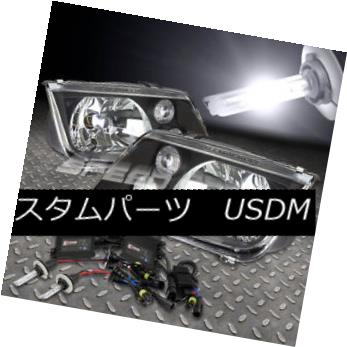 ヘッドライト FITS 99-05 JETTA/BORA BLACK CRYSTAL HOUSING LENS HEADLIGHT+H4 6000K SLIM HID フィット99-05 JETTA / BORA BLACK CRYSTAL HOUSING LENSヘッドライト+ H4 6000K SLIM HID 【並行輸入品】