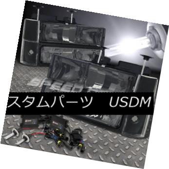 ヘッドライト FOR 88-93 TAHOE/BLAZER/YUKON C/K SMOKED HEADLIGHT 8 PCS+9006 6000K SLIM HID KIT 88-93 TAHOE / BLAZER / Y UKON C / Kスモールヘッドライト8 PCS + 9006 6000Kスリムハイドキット 【並行輸入品】