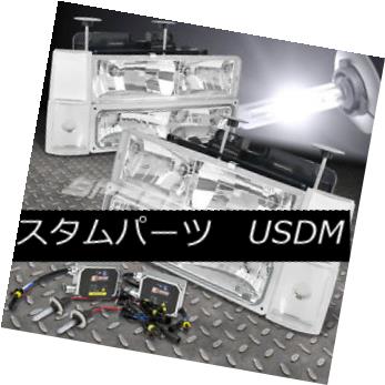 ヘッドライト FOR 88-93 C10 C/K TRUCK 8-PIECES CHROME HEADLIGHT+CORNER+9006 BULB 6000K+BALLAST 88-93 C10 C / Kトラック8-ピースクロームヘッドライト+コーナー ER + 9006 BULB 6000K +バラスト 【並行輸入品】