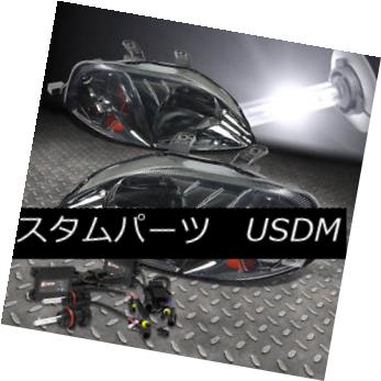 ヘッドライト FITS 99-00 CIVIC EJ/EM/EK SMOKED/AMBER HEADLIGHT+H4 6000K HID KIT+SLIM BALLAST FITS 99-00 CIVIC EJ / EM / EK SMOKED /アンバーライト+ H4 6000K HID KIT +スリムバラスト 【並行輸入品】