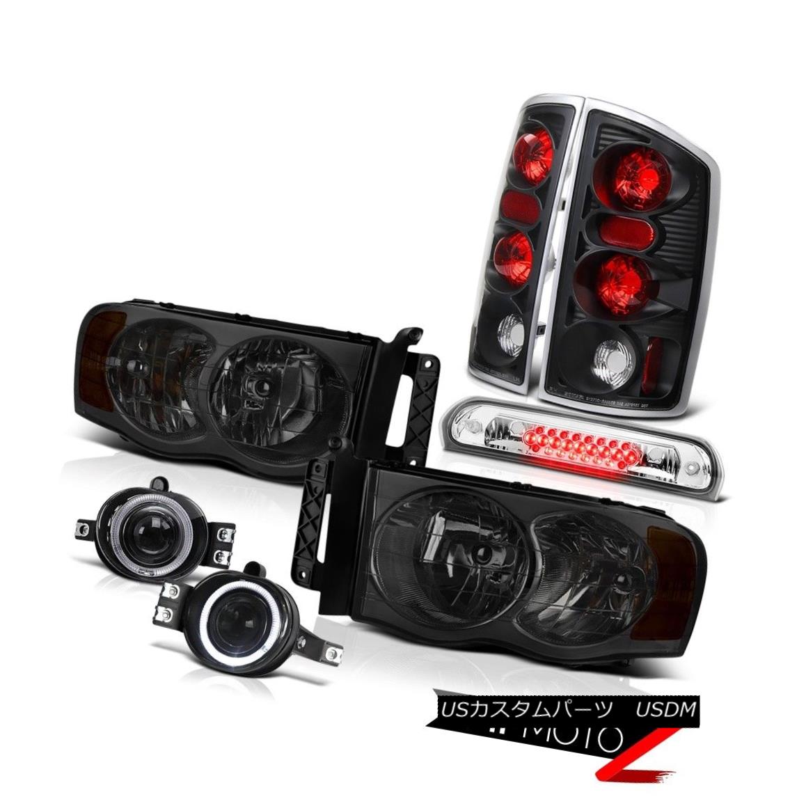 ヘッドライト 2002-2005 Ram SLT Tinted Headlamps Rear Signal Brake Lights Fog Chrome 3rd LED 2002-2005ラムSLTティンテッドヘッドランプリアシグナルブレーキライトフォグクロム第3 LED 【並行輸入品】
