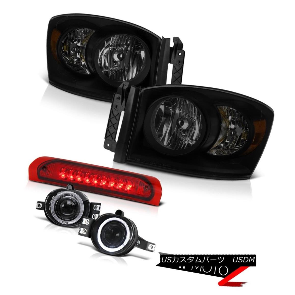 ヘッドライト 2006 Ram 2500 3500 Smoke Tinted Headlamps Foglamps High Stop Lamp LED Assembly 2006 Ram 2500 3500煙がかかったヘッドランプFoglampsハイストップランプLEDアセンブリ 【並行輸入品】