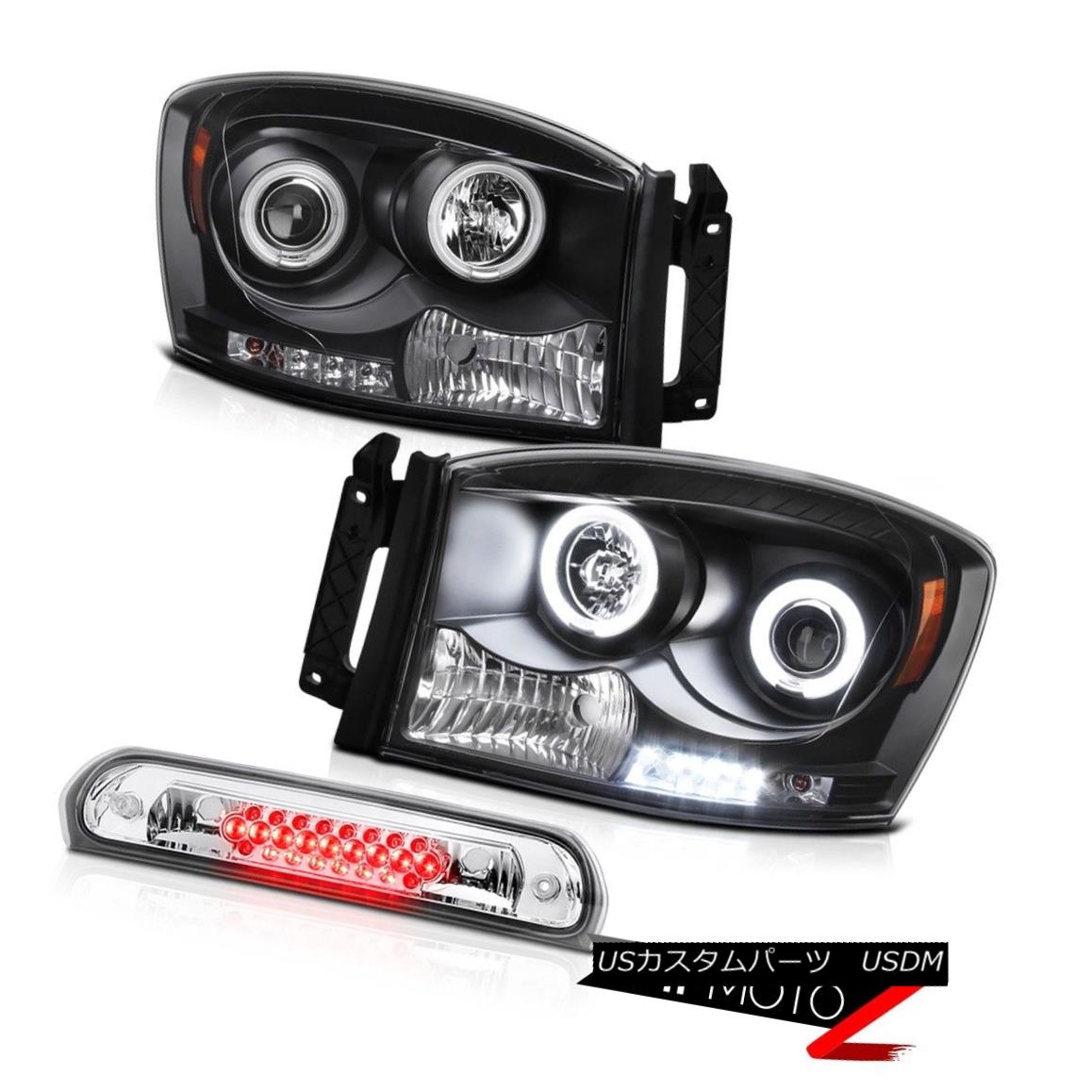 ヘッドライト Black Angel Eye Projector Headlamp High Stop LED Chrome 2007 2008 Dodge Ram 1500 ブラックエンジェルアイプロジェクターヘッドランプハイストップLED Chrome 2007 2008 Dodge Ram 1500 【並行輸入品】