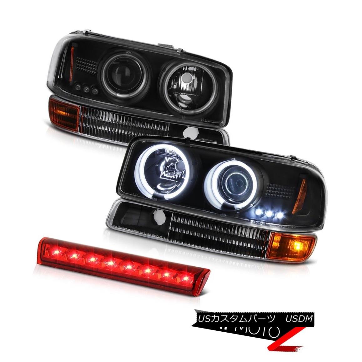 ヘッドライト 00-06 Yukon Angel Eye Projector Headlight Signal Bumper Cargo RED LED Brake Lamp 00-06ユーコンエンジェルアイプロジェクターヘッドライト信号バンパーカーゴRED LEDブレーキランプ 【並行輸入品】