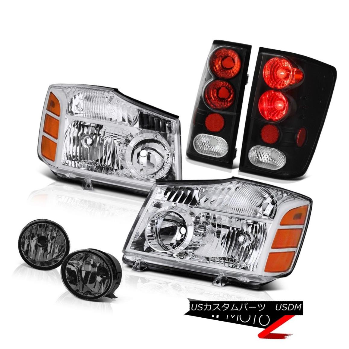 ヘッドライト NEW For 04-15 Titan LE Pair Clear Headlights Rear Brake Black Taillight Tint Fog NEW for 04-15タイタン・リー・ペア・クリア・ヘッドライトリア・ブレーキブラック・テイルライト・ティントフォグ 【並行輸入品】