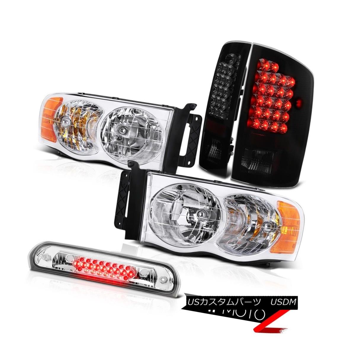 ヘッドライト Chrome Headlamps Smoke Tinted LED Tail Lights Roof Brake 02 03 04 05 Dodge Ram クロームヘッドランプ煙を発するLEDテールライトルーフブレーキ02 03 04 05 Dodge Ram 【並行輸入品】