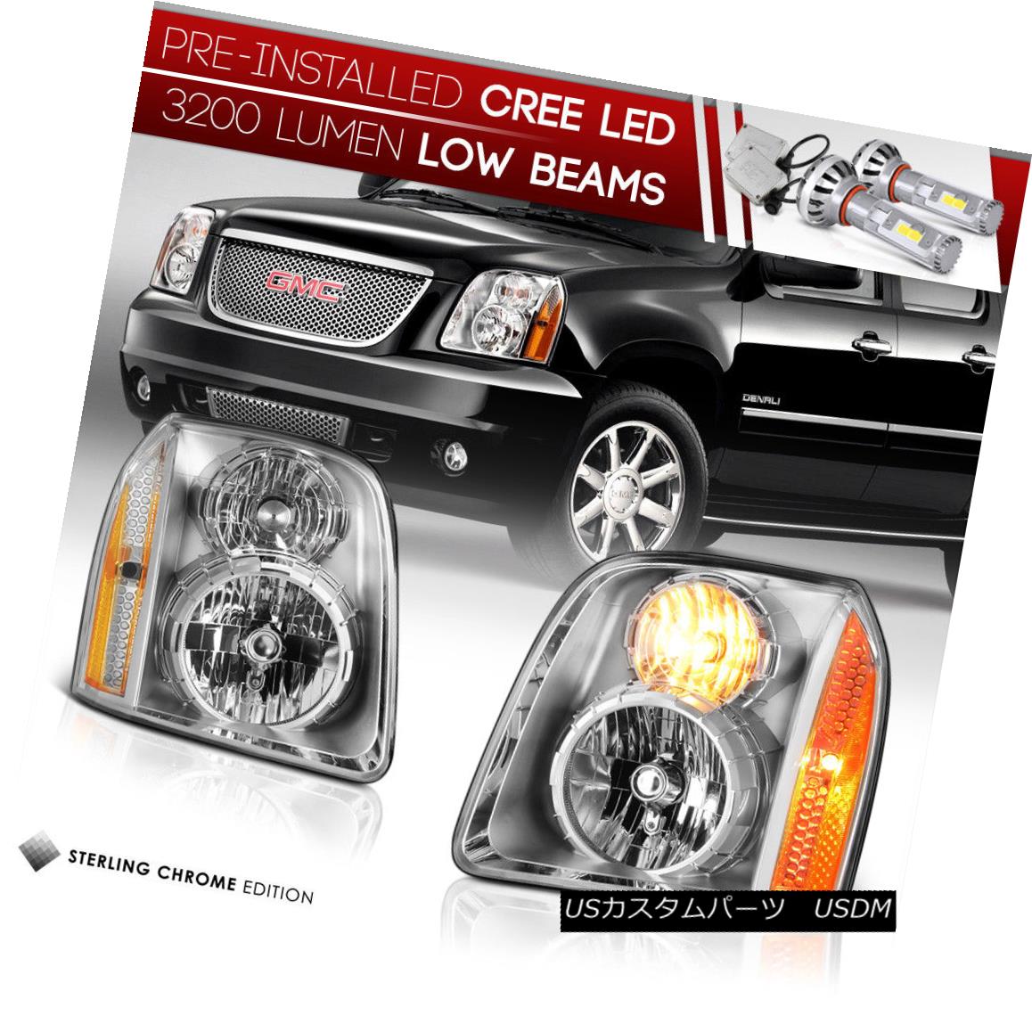 ヘッドライト !Built-In LED Low Beam! 2007-2014 GMC Yukon Headlights Replacement Lamp Pair XL ！内蔵LED低ビーム！ 2007-2014 GMC Yukonヘッドライト交換用ランプペアXL 【並行輸入品】