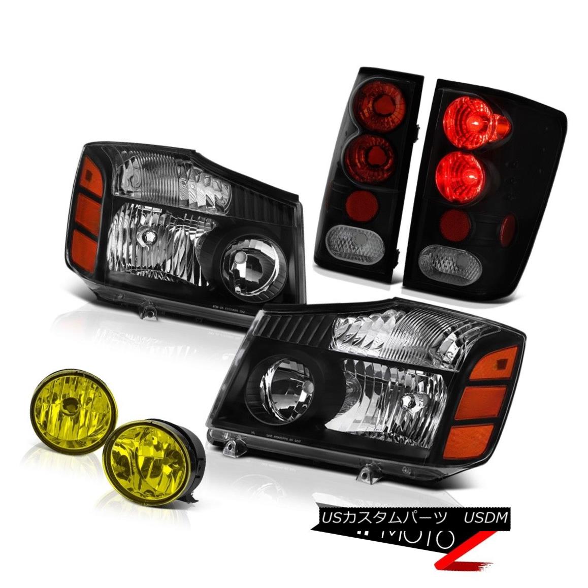 ヘッドライト For 2004-2015 Titan SE Black Diamond Headlights Dark Tail Lights Yellow Foglight 2004年から2015年までタイタンSEブラックダイヤモンドヘッドライトダークテールライトイエローフォグライト 【並行輸入品】